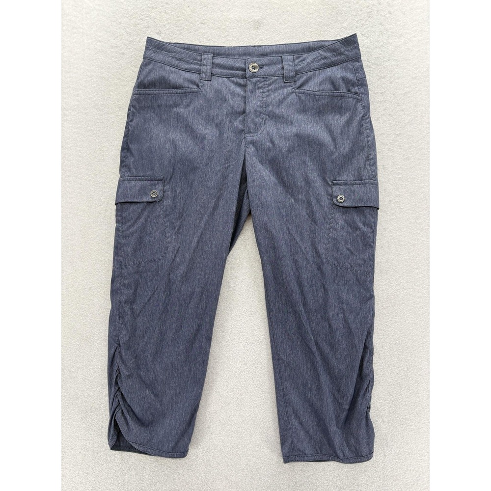 Eddie Bauer Travex Cargo Womens Capri Pants 6 Blue StormRepel Flexion UPF Trail